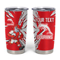 Personalized Dolphins Tumbler Cup Dynamic Lightning Mascot Rugby Australia