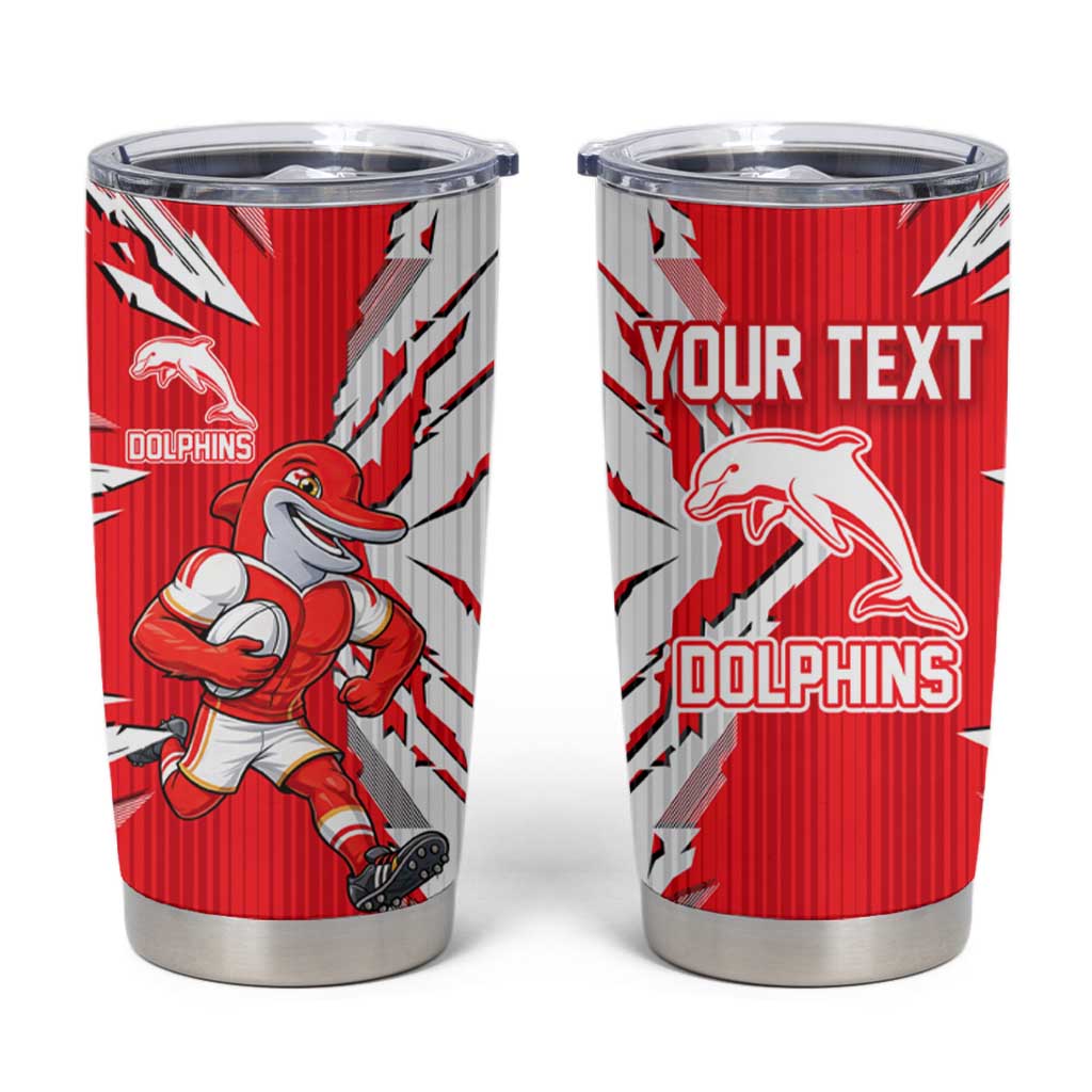 Personalized Dolphins Tumbler Cup Dynamic Lightning Mascot Rugby Australia