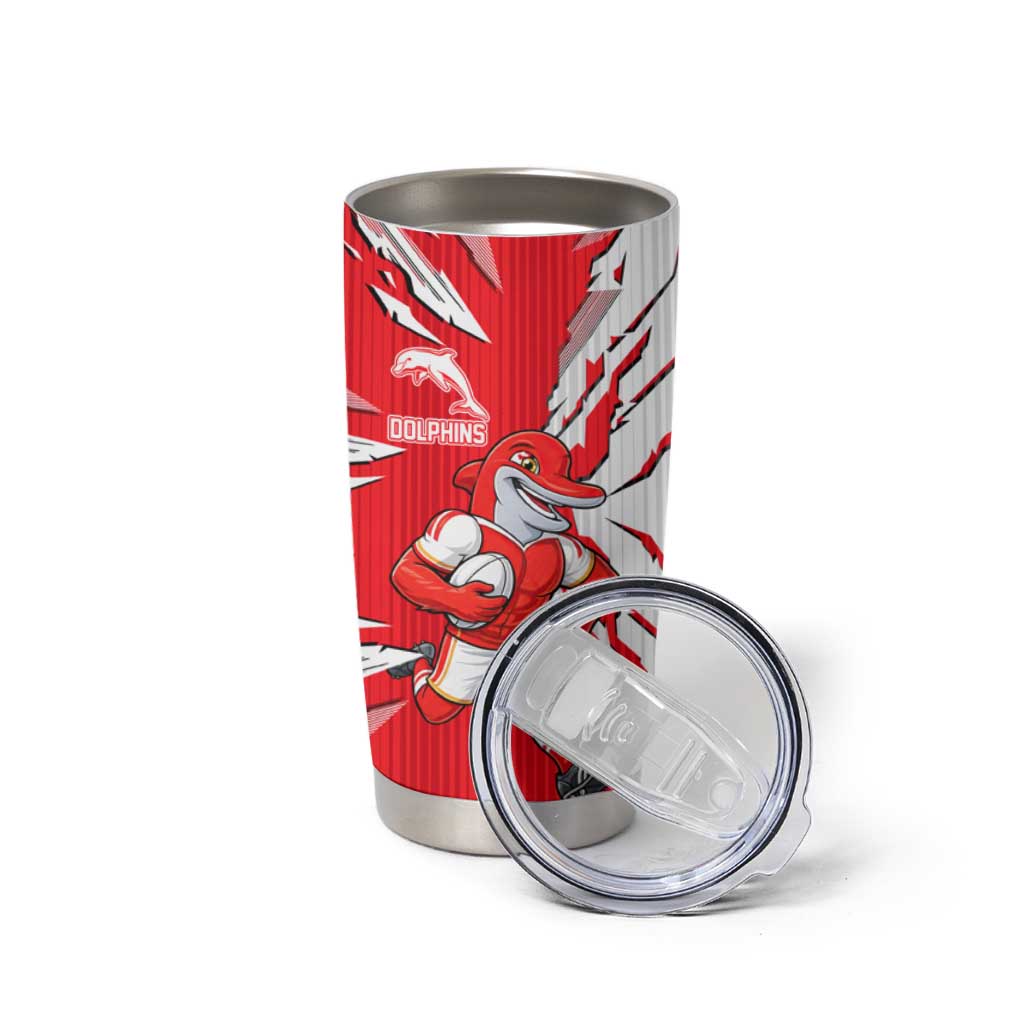 Personalized Dolphins Tumbler Cup Dynamic Lightning Mascot Rugby Australia