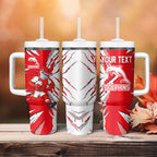 Personalized Dolphins Tumbler With Handle Dynamic Lightning Mascot Rugby Australia