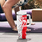 Personalized Dolphins Tumbler With Handle Dynamic Lightning Mascot Rugby Australia