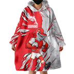 Personalized Dolphins Wearable Blanket Hoodie Dynamic Lightning Mascot Rugby Australia