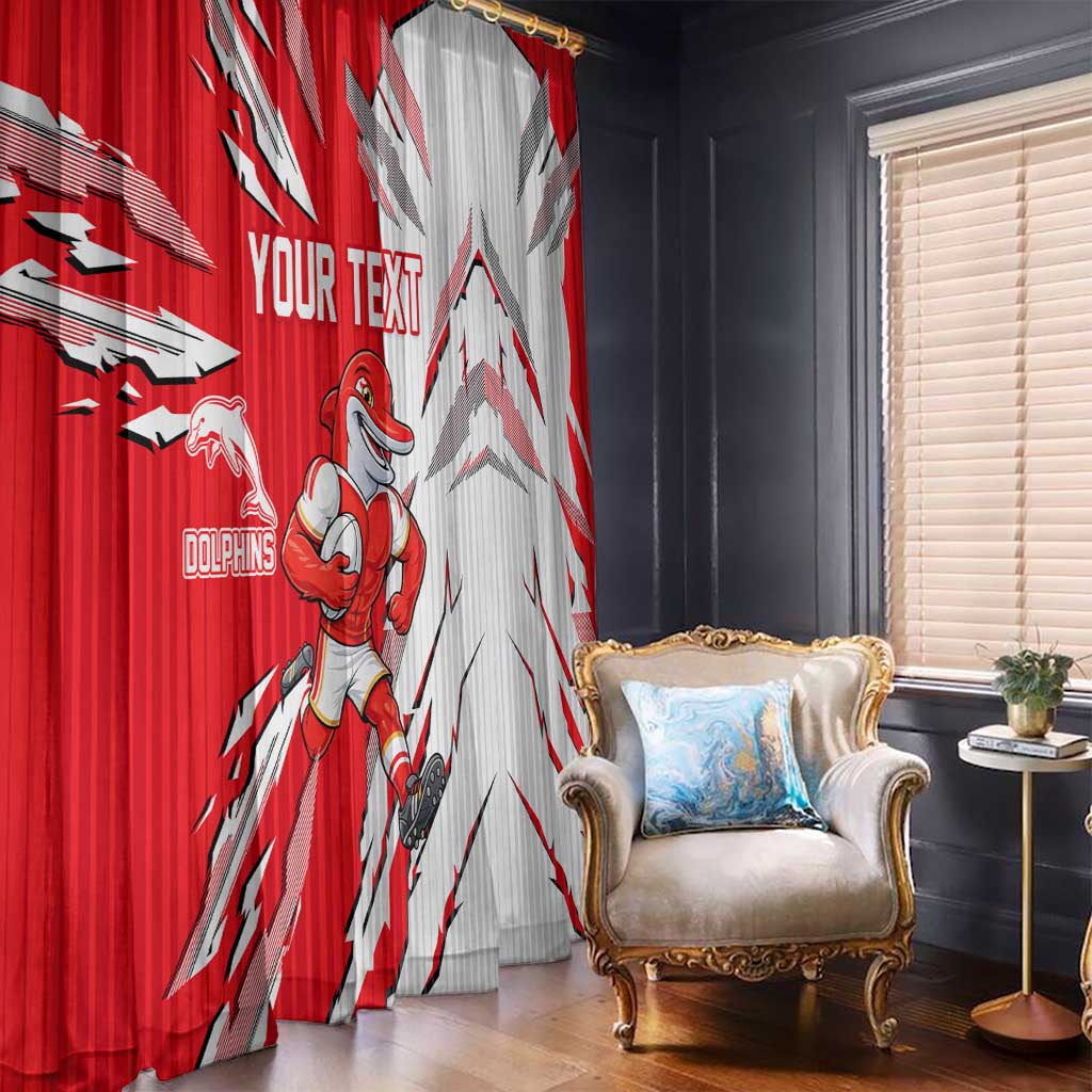 Personalized Dolphins Window Curtain Dynamic Lightning Mascot Rugby Australia