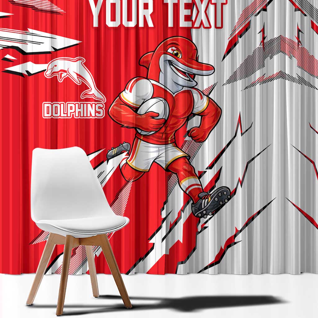 Personalized Dolphins Window Curtain Dynamic Lightning Mascot Rugby Australia