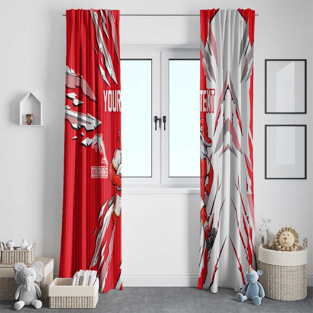 Personalized Dolphins Window Curtain Dynamic Lightning Mascot Rugby Australia