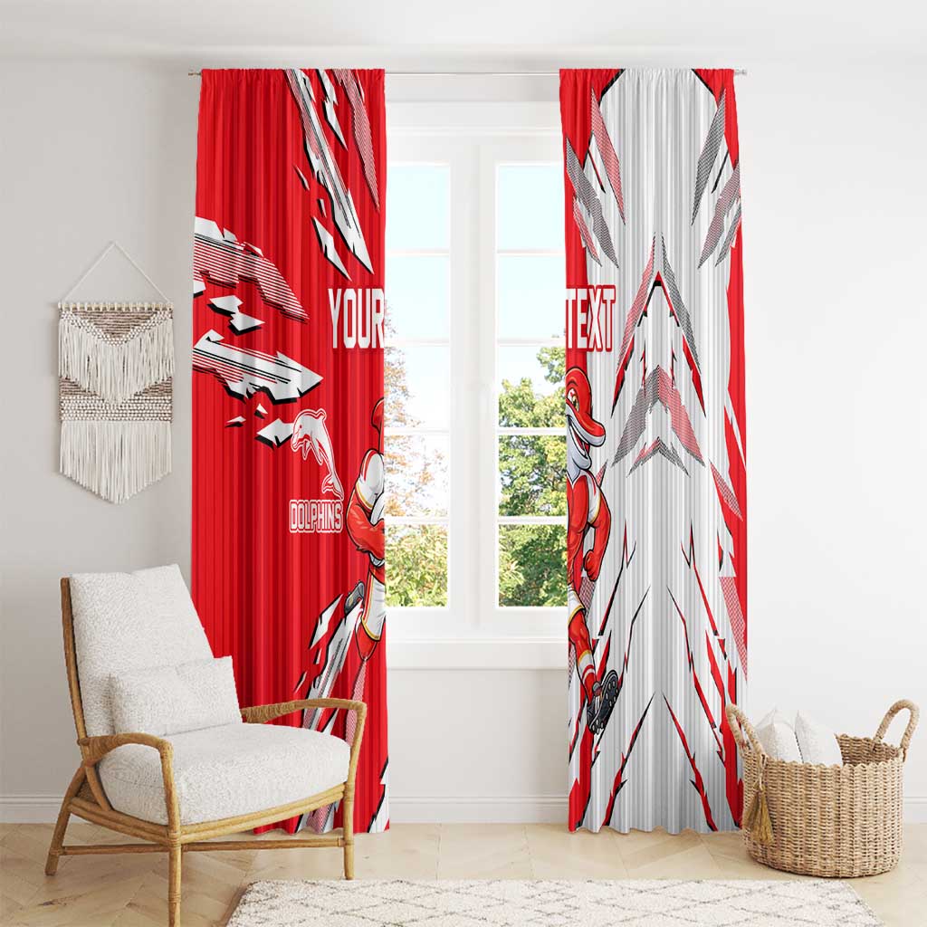 Personalized Dolphins Window Curtain Dynamic Lightning Mascot Rugby Australia