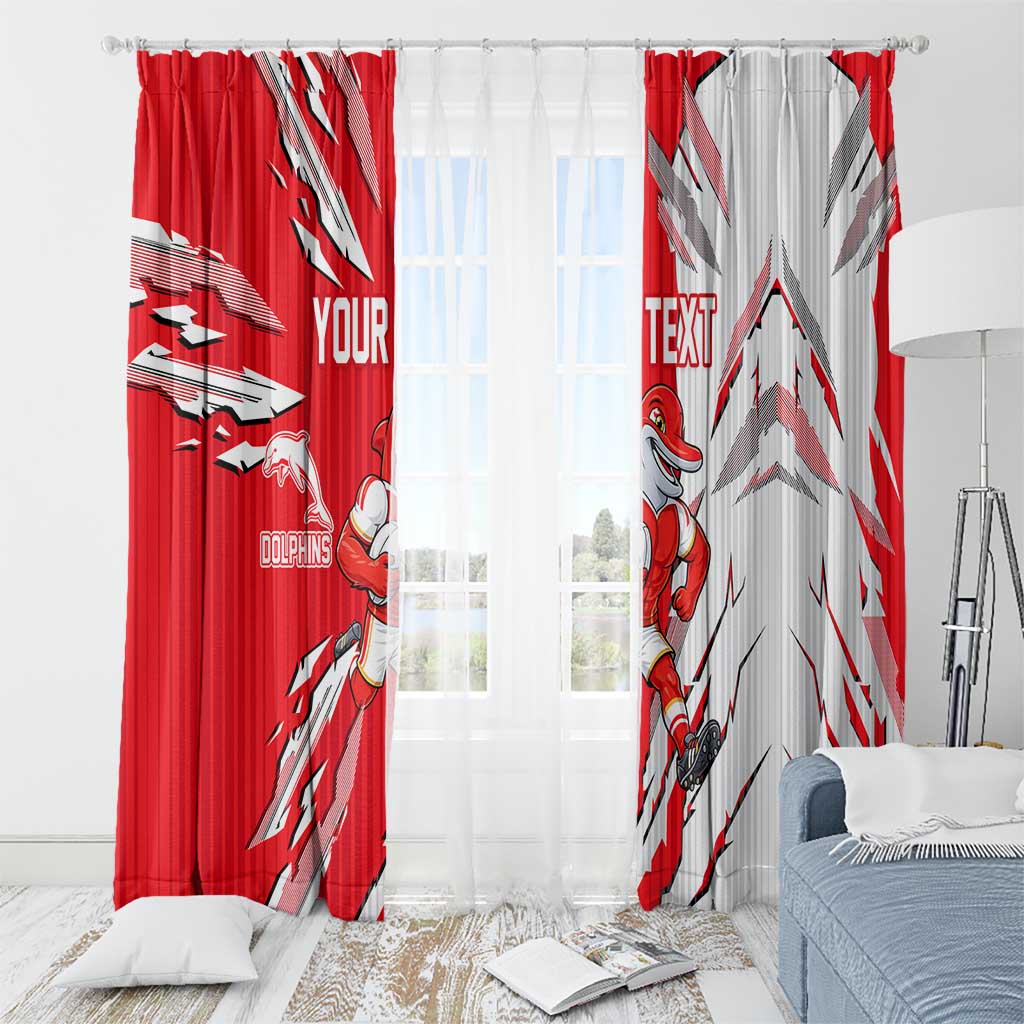 Personalized Dolphins Window Curtain Dynamic Lightning Mascot Rugby Australia