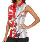 Personalized Dolphins Women Sleeveless Polo Shirt Dynamic Lightning Mascot Rugby Australia