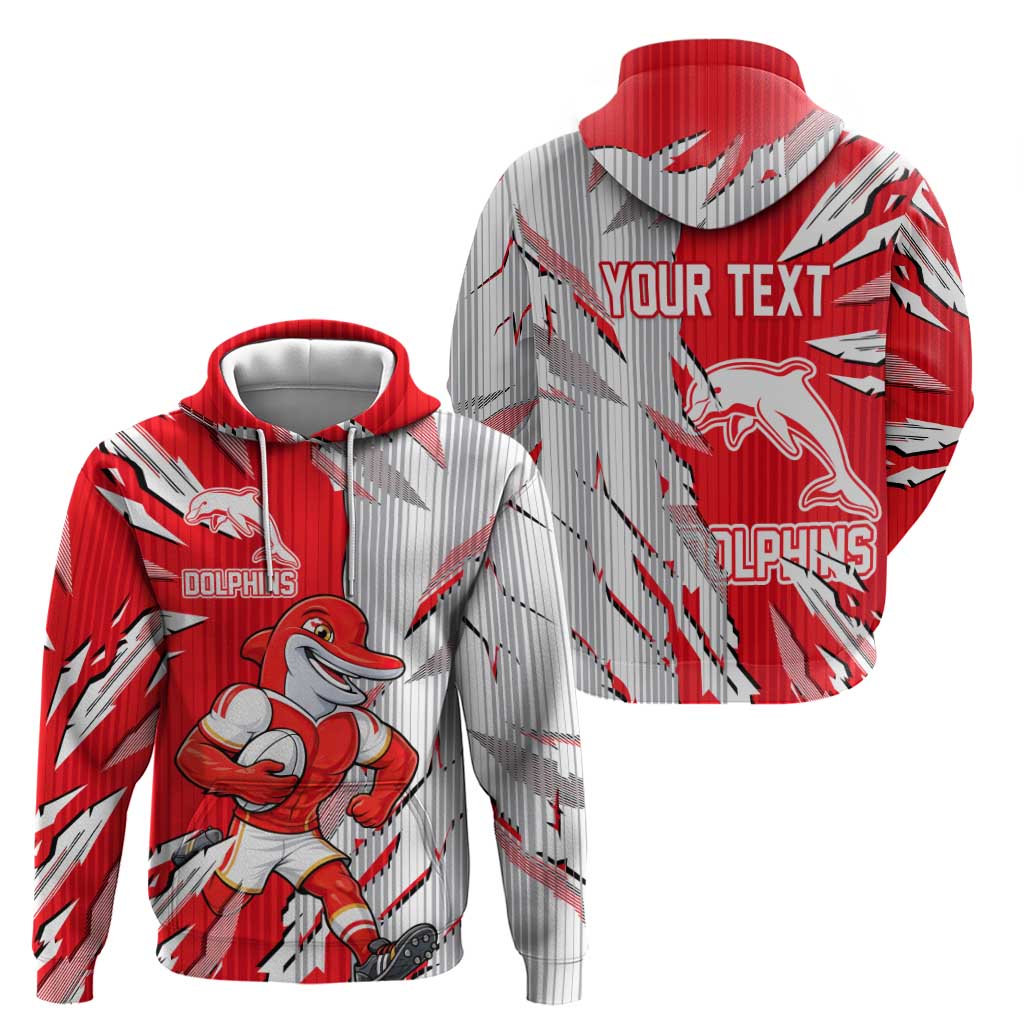 Personalized Dolphins Zip Hoodie Dynamic Lightning Mascot Rugby Australia