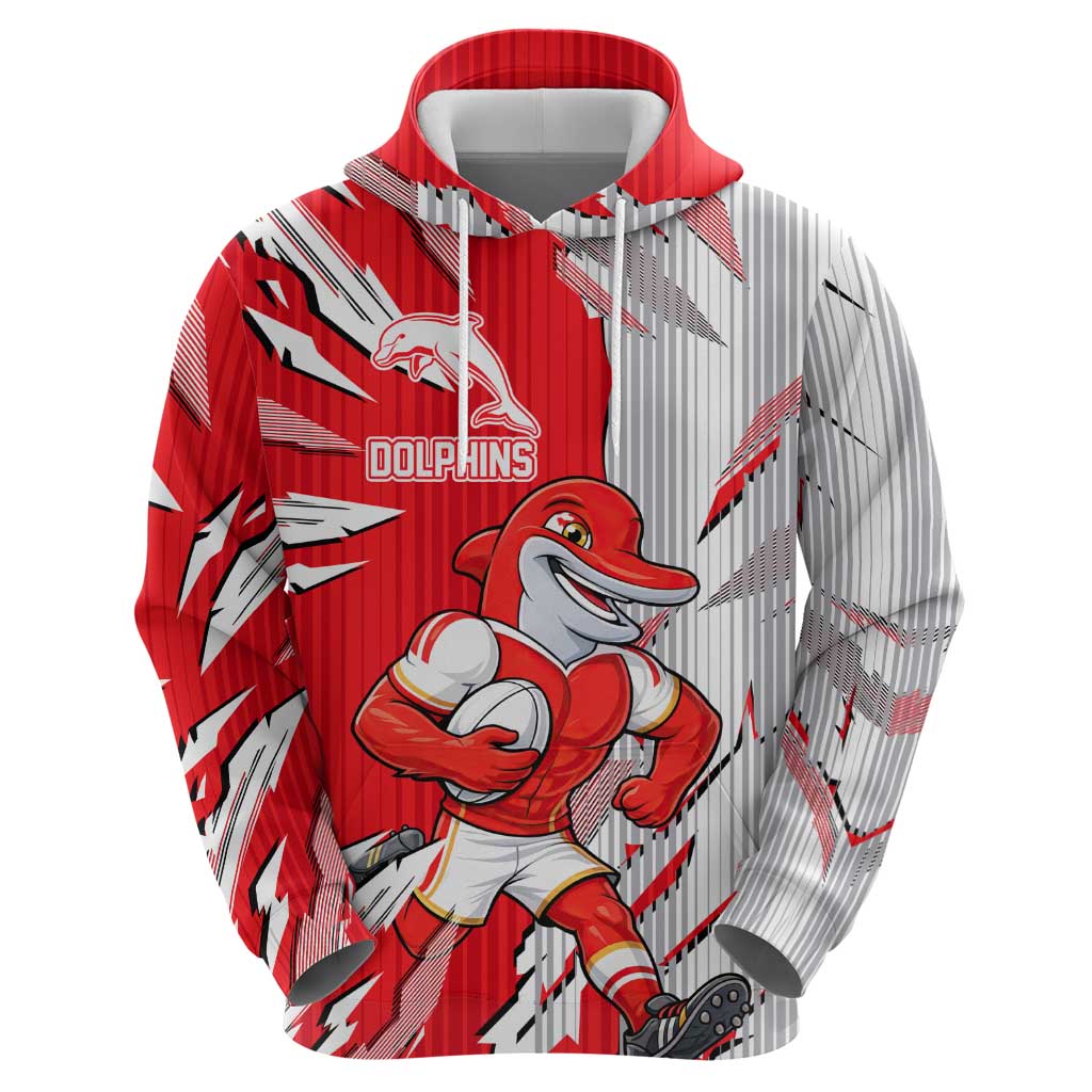 Personalized Dolphins Zip Hoodie Dynamic Lightning Mascot Rugby Australia