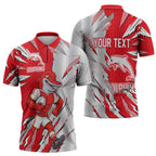 Personalized Dolphins Zipper Polo Shirt Dynamic Lightning Mascot Rugby Australia