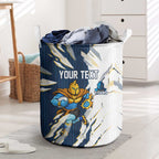 Personalized Gold Coast Titans Laundry Basket Dynamic Lightning Mascot Rugby Australia