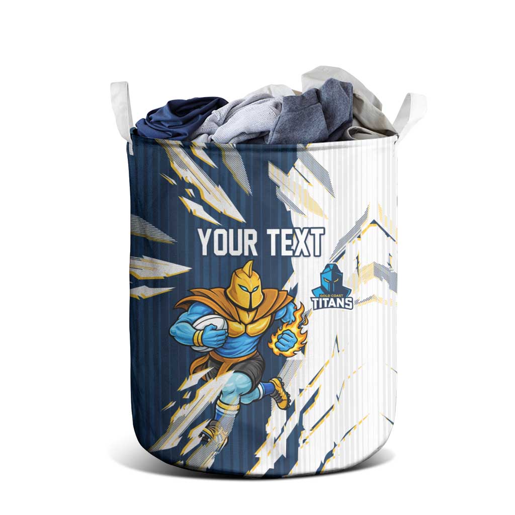 Personalized Gold Coast Titans Laundry Basket Dynamic Lightning Mascot Rugby Australia