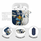 Personalized Gold Coast Titans AirPods Case Dynamic Lightning Mascot Rugby Australia