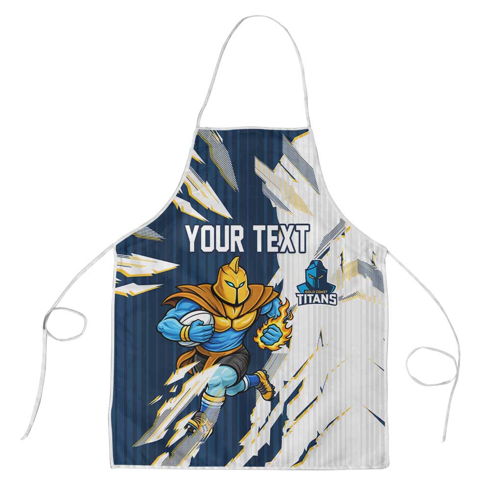 Personalized Gold Coast Titans Apron Dynamic Lightning Mascot Rugby Australia