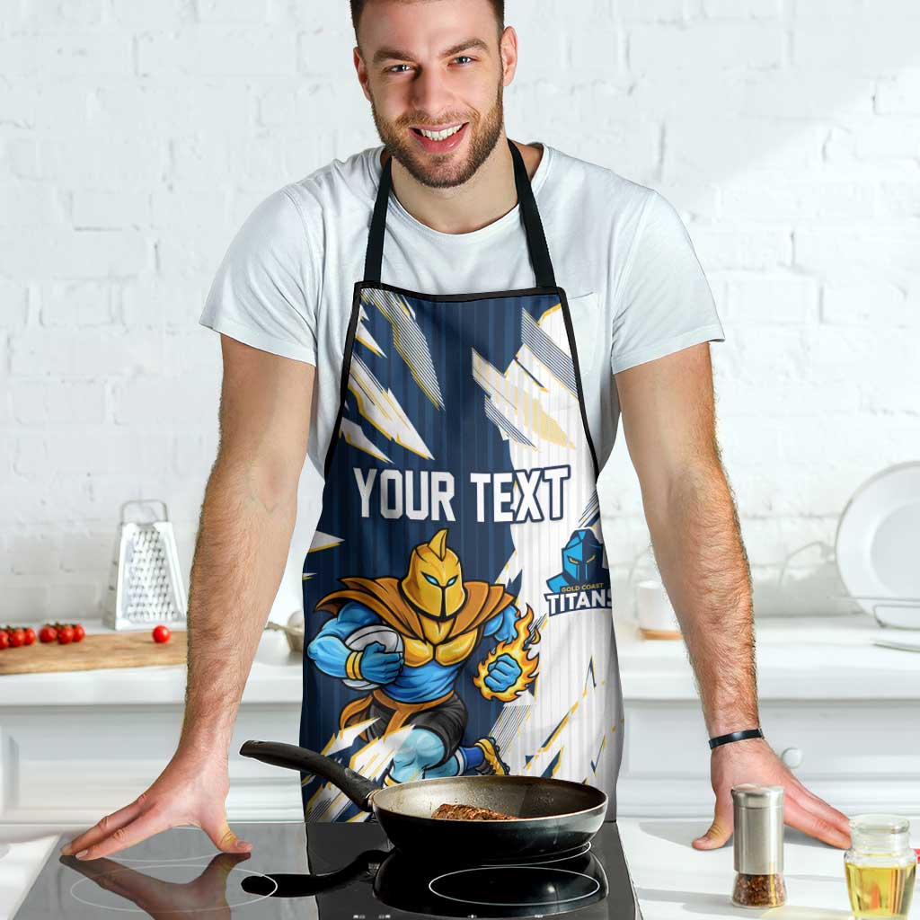 Personalized Gold Coast Titans Apron Dynamic Lightning Mascot Rugby Australia