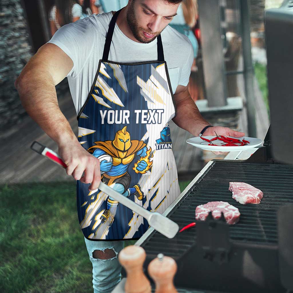 Personalized Gold Coast Titans Apron Dynamic Lightning Mascot Rugby Australia