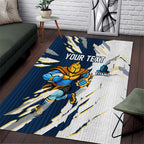 Personalized Gold Coast Titans Area Rug Dynamic Lightning Mascot Rugby Australia