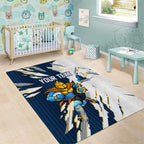 Personalized Gold Coast Titans Area Rug Dynamic Lightning Mascot Rugby Australia