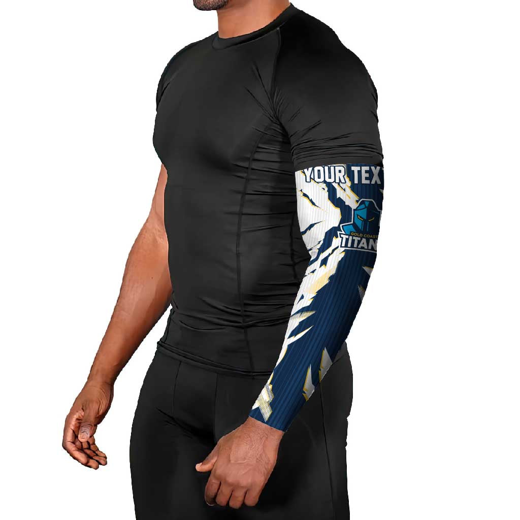 Personalized Gold Coast Titans Arm Sleeves Dynamic Lightning Mascot Rugby Australia