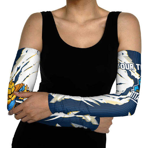Personalized Gold Coast Titans Arm Sleeves Dynamic Lightning Mascot Rugby Australia