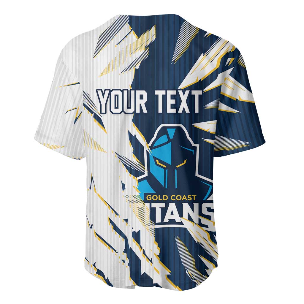 Personalized Gold Coast Titans Baseball Jersey Dynamic Lightning Mascot Rugby Australia