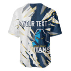 Personalized Gold Coast Titans Baseball Jersey Dynamic Lightning Mascot Rugby Australia