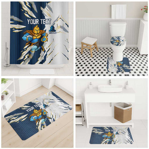 Personalized Gold Coast Titans Bathroom Set Dynamic Lightning Mascot Rugby Australia
