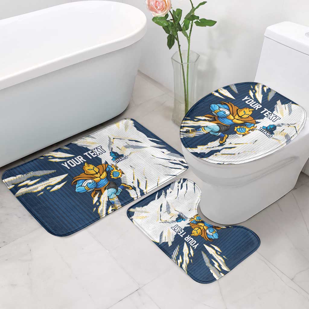 Personalized Gold Coast Titans Bathroom Set Dynamic Lightning Mascot Rugby Australia