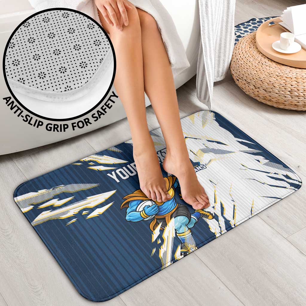 Personalized Gold Coast Titans Bathroom Set Dynamic Lightning Mascot Rugby Australia