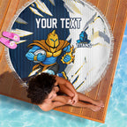 Personalized Gold Coast Titans Beach Blanket Dynamic Lightning Mascot Rugby Australia