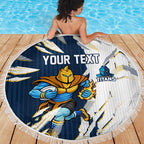 Personalized Gold Coast Titans Beach Blanket Dynamic Lightning Mascot Rugby Australia