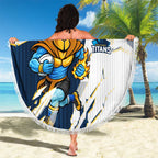 Personalized Gold Coast Titans Beach Blanket Dynamic Lightning Mascot Rugby Australia