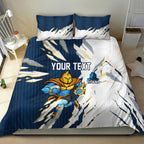Personalized Gold Coast Titans Bedding Set Dynamic Lightning Mascot Rugby Australia