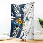 Personalized Gold Coast Titans Blanket Dynamic Lightning Mascot Rugby Australia