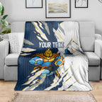 Personalized Gold Coast Titans Blanket Dynamic Lightning Mascot Rugby Australia