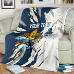Personalized Gold Coast Titans Blanket Dynamic Lightning Mascot Rugby Australia