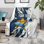 Personalized Gold Coast Titans Blanket Dynamic Lightning Mascot Rugby Australia