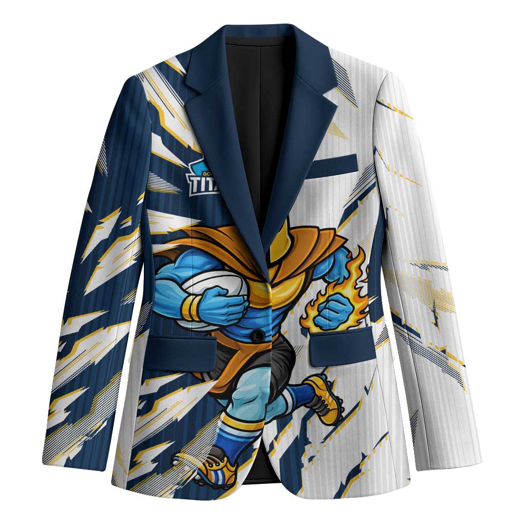 Personalized Gold Coast Titans Blazer Dynamic Lightning Mascot Rugby Australia
