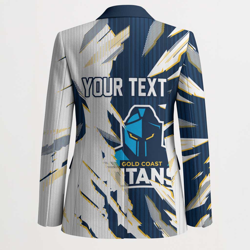 Personalized Gold Coast Titans Blazer Dynamic Lightning Mascot Rugby Australia