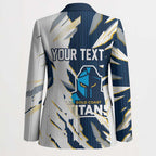 Personalized Gold Coast Titans Blazer Dynamic Lightning Mascot Rugby Australia