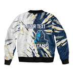 Personalized Gold Coast Titans Bomber Jacket Dynamic Lightning Mascot Rugby Australia