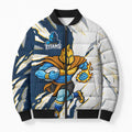 Personalized Gold Coast Titans Bomber Puffer Jacket Dynamic Lightning Mascot Rugby Australia
