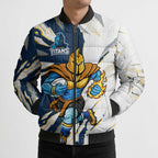 Personalized Gold Coast Titans Bomber Puffer Jacket Dynamic Lightning Mascot Rugby Australia
