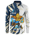Personalized Gold Coast Titans Button Sweatshirt Dynamic Lightning Mascot Rugby Australia