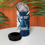 Personalized Gold Coast Titans 4 in 1 Can Cooler Tumbler Dynamic Lightning Mascot Rugby Australia