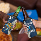 Personalized Gold Coast Titans 4 in 1 Can Cooler Tumbler Dynamic Lightning Mascot Rugby Australia