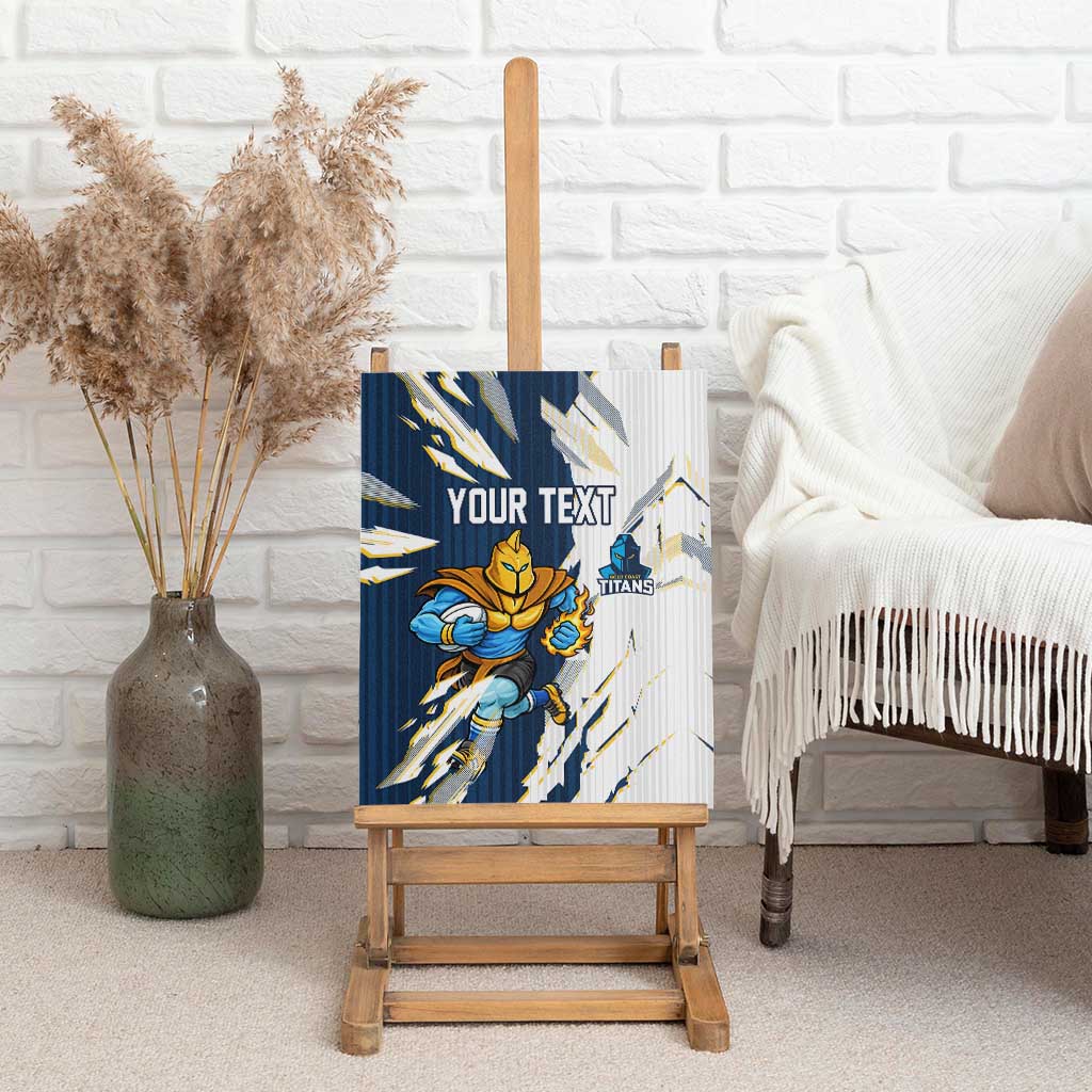 Personalized Gold Coast Titans Canvas Wall Art Dynamic Lightning Mascot Rugby Australia