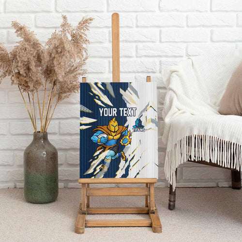 Personalized Gold Coast Titans Canvas Wall Art Dynamic Lightning Mascot Rugby Australia