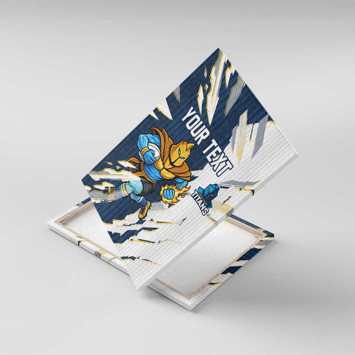 Personalized Gold Coast Titans Canvas Wall Art Dynamic Lightning Mascot Rugby Australia